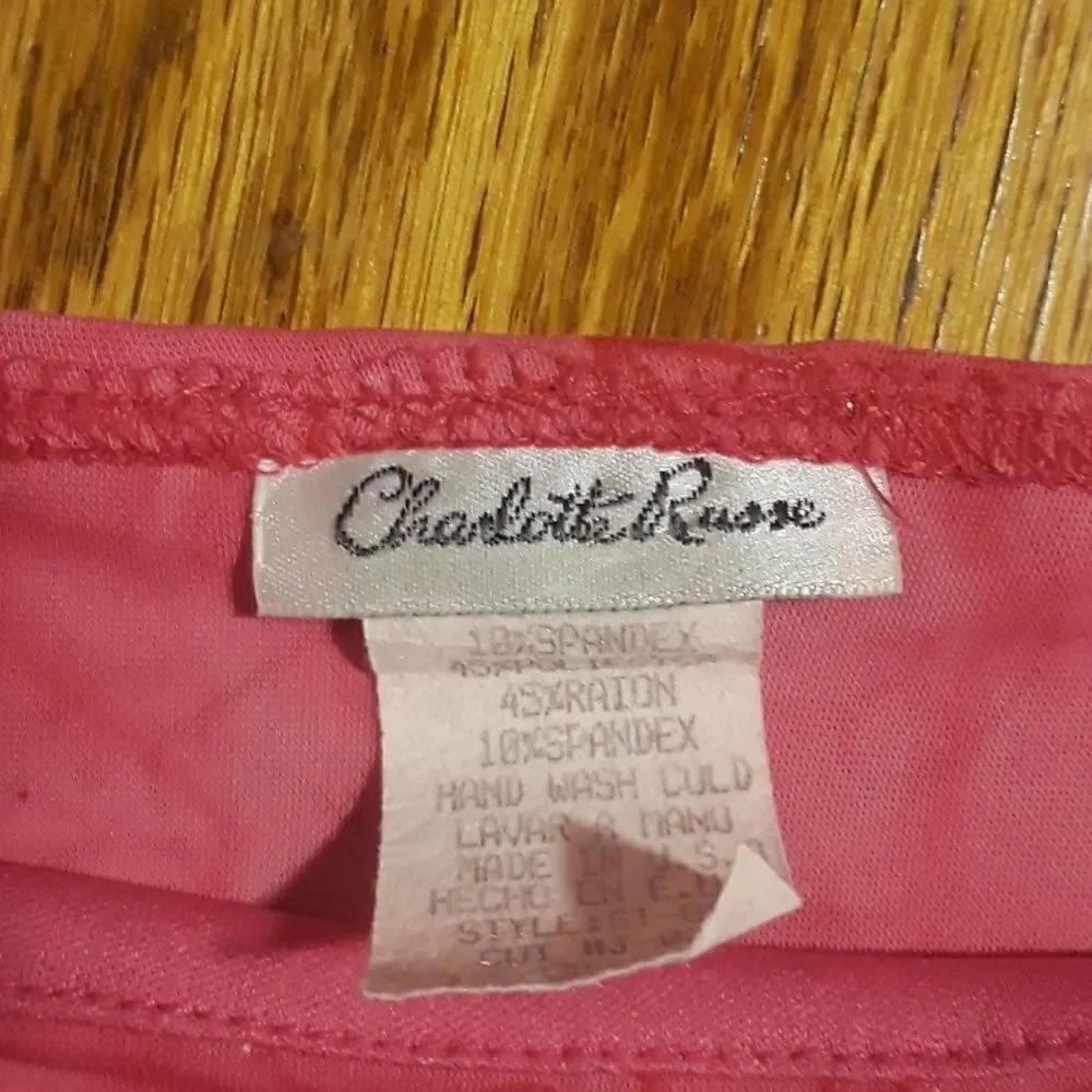 8/$20 Charlotte Russe Size L Pink Tank Top